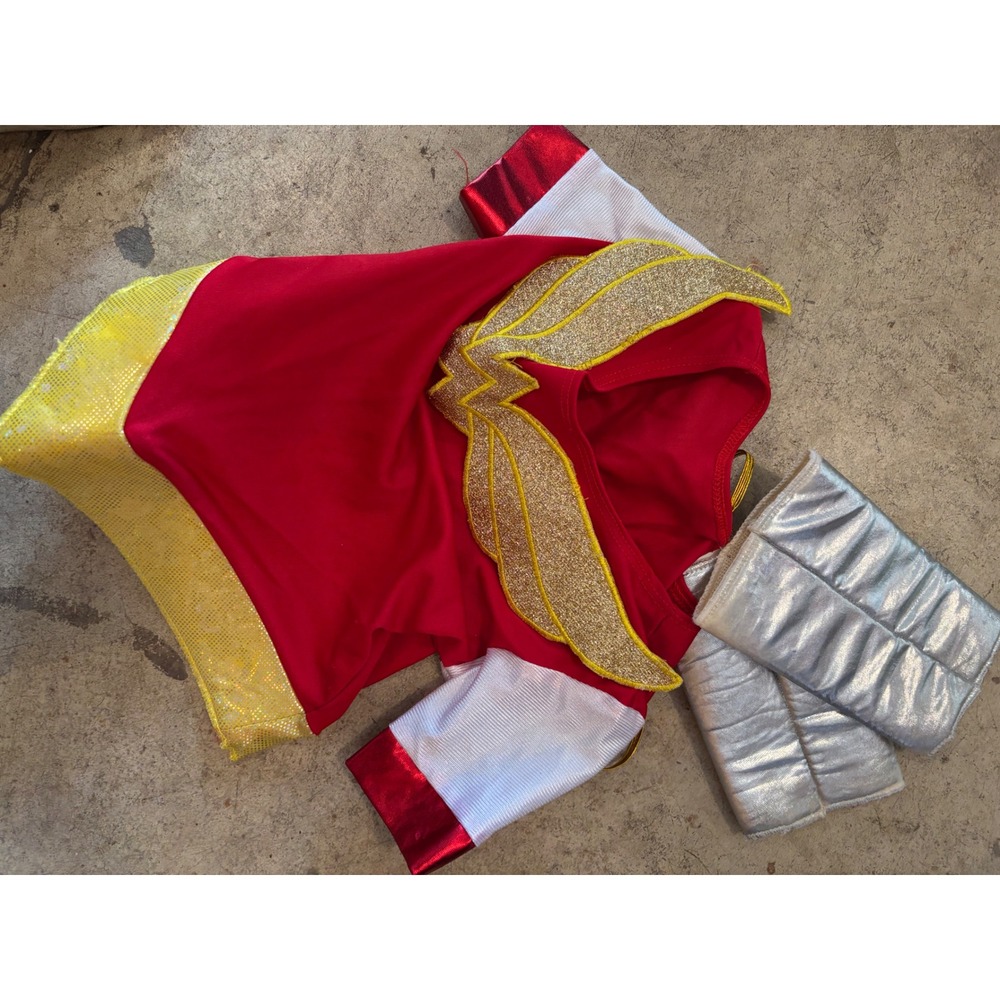 DC Comics Wonder Woman Superhero Costume Set Top Gauntlets Tiara Red Gold Kids 5